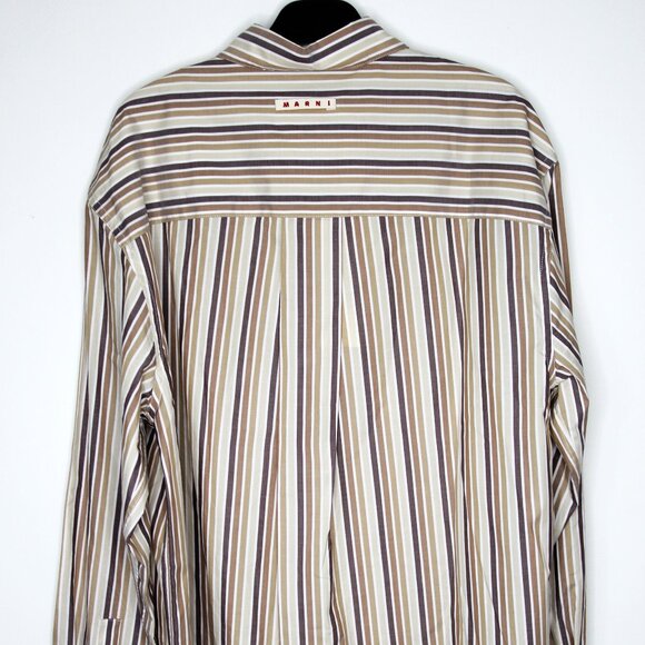 BNWT AW24 MARNI STRIPED POPLIN NOMAD SHIRT 52 - Picture 3 of 12